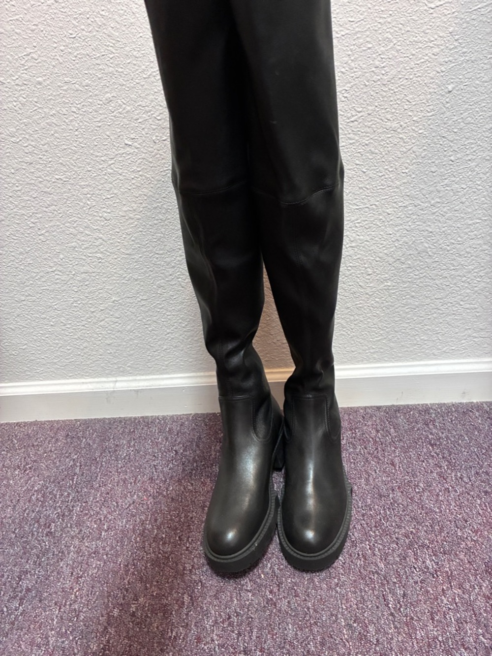 Coach Lisa Black Leather over the Knee-High Boots 9.5 - Picture 9 of 12